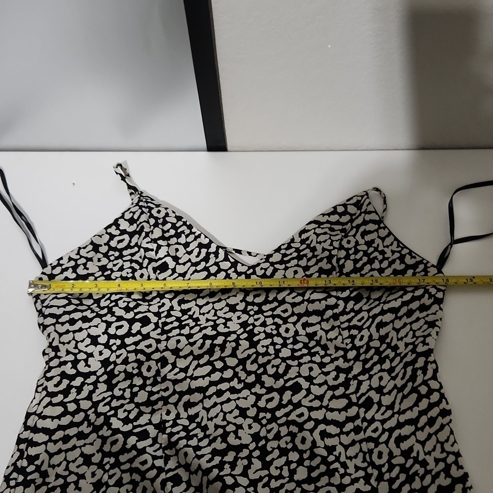 Forever 21 Dress Womens Size L Cheetah Print Sundress Cocktail Black Silver - Picture 10 of 13